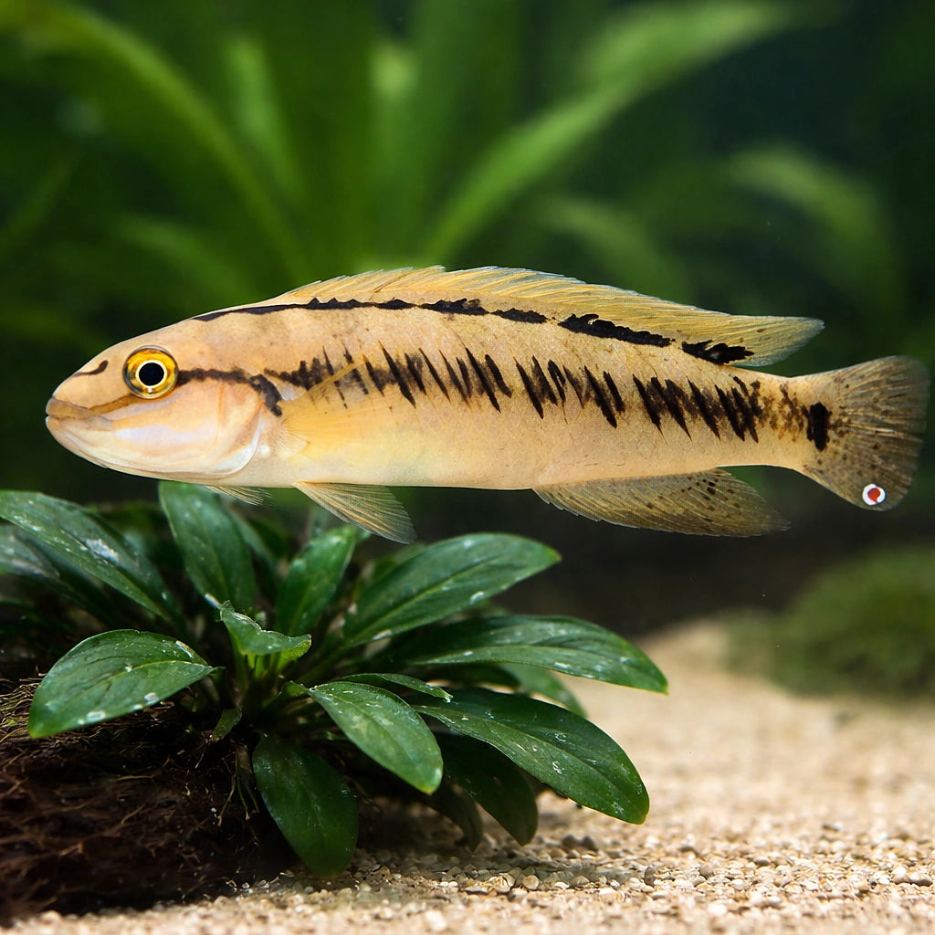 Telmatochromis vittatus S — tropical fish for sale UK — AI scale plant view