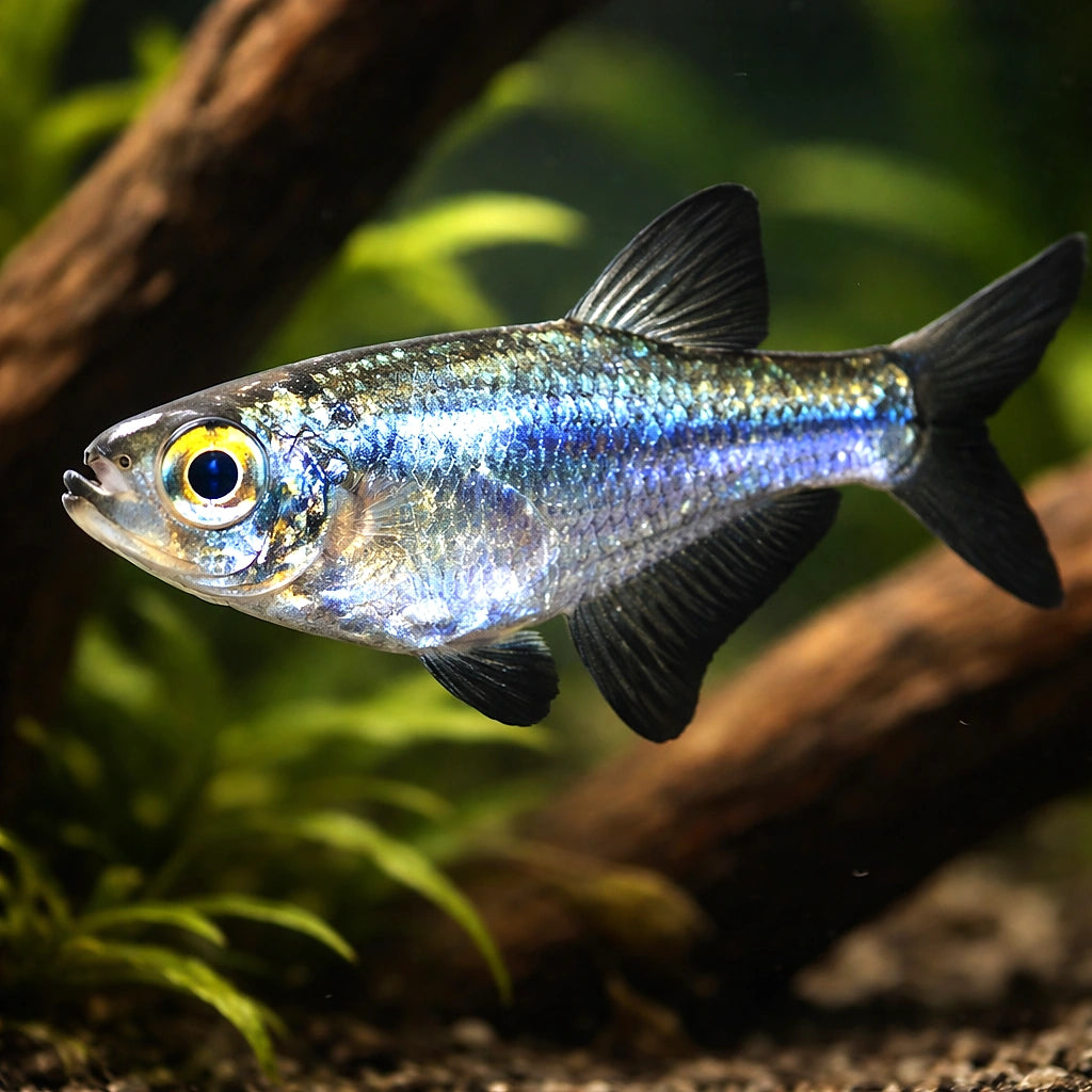 Tetra Azulihno — tropical fish for sale UK — AI hero driftwood view