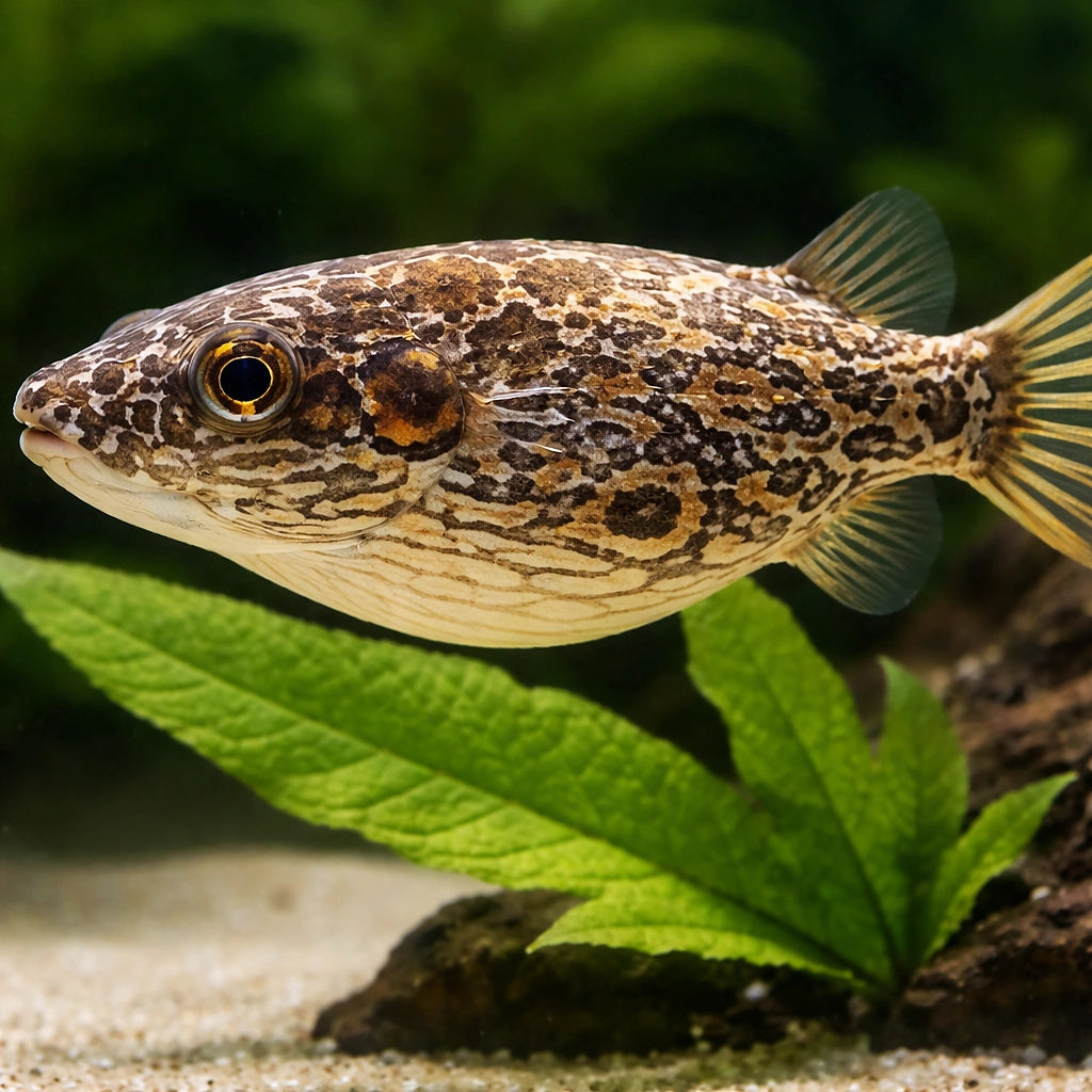 Tetraodon palembangensis — tropical fish for sale UK — AI scale plant view
