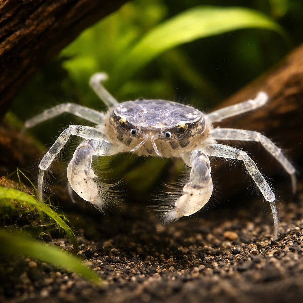 Thai Micro Crab — Freshwater Crabs and Lobsters for sale UK — AI hero driftwood view