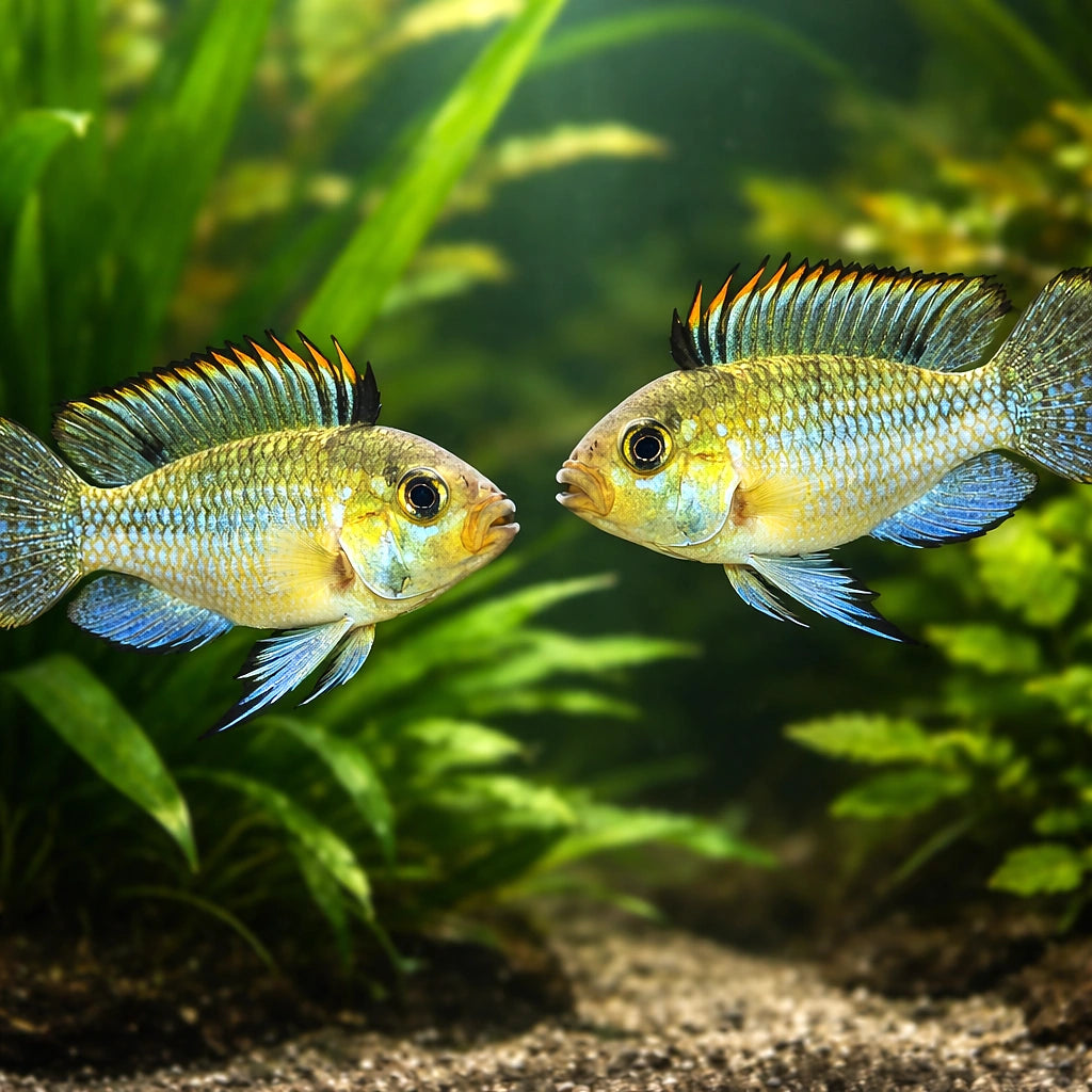 Thick Lips Dwarf cichlid — tropical fish for sale UK — AI pair planted view