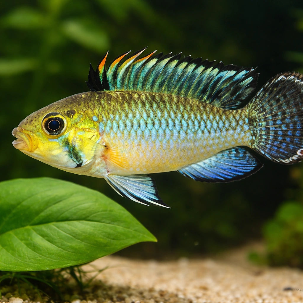 Thick Lips Dwarf cichlid — tropical fish for sale UK — AI scale plant view