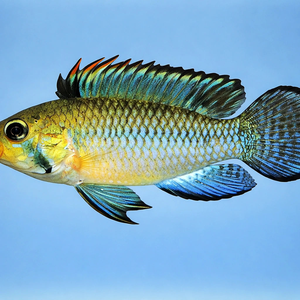 Thick Lips Dwarf cichlid — tropical fish for sale UK — AI side clean view