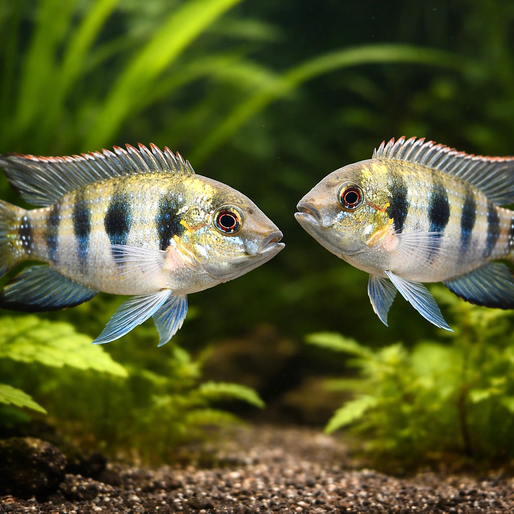 Thomas Pelmatochromis, Dw — tropical fish for sale UK — AI pair planted view