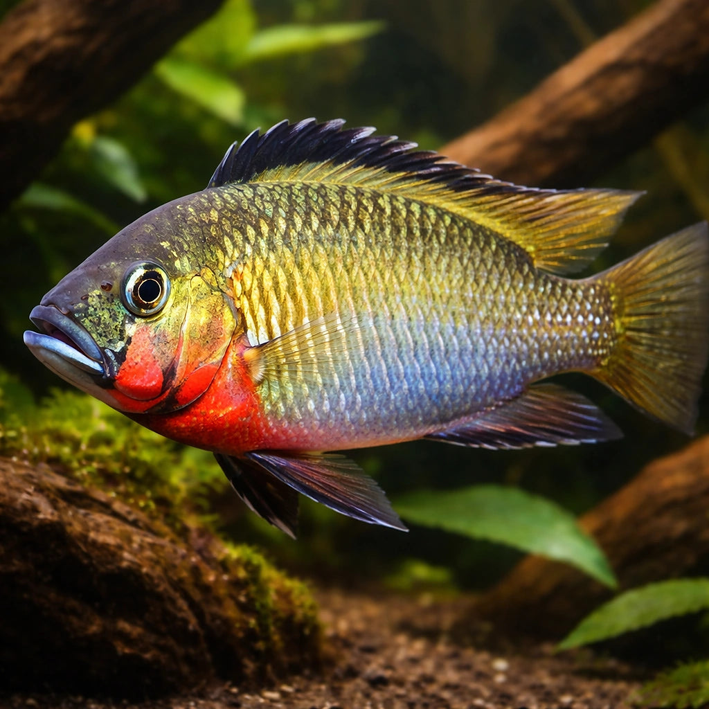 Thoracochromis brauschi 4 - — tropical fish for sale UK — AI hero driftwood view