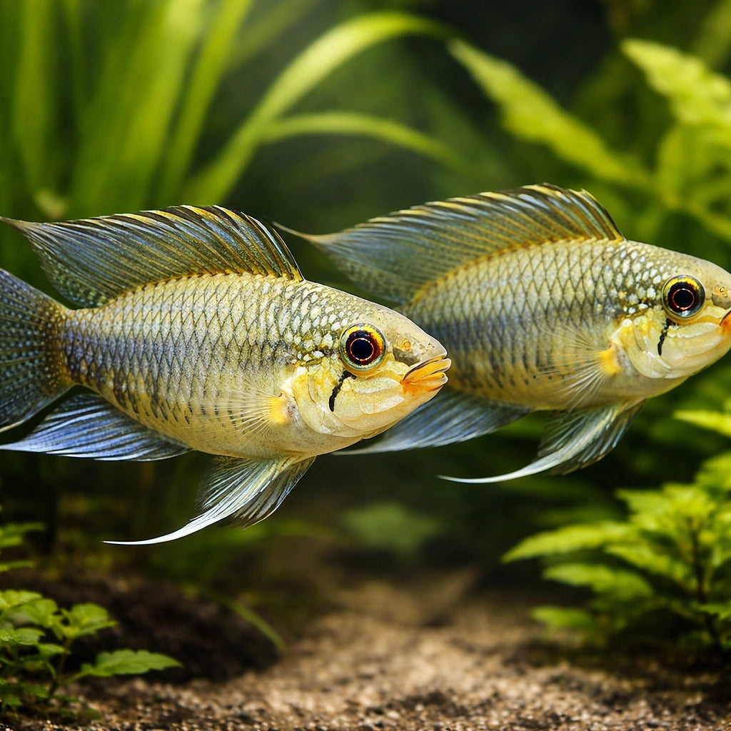 Threadfin Dwarf Cichlid Atabapo F1 — tropical fish for sale UK — AI pair planted view