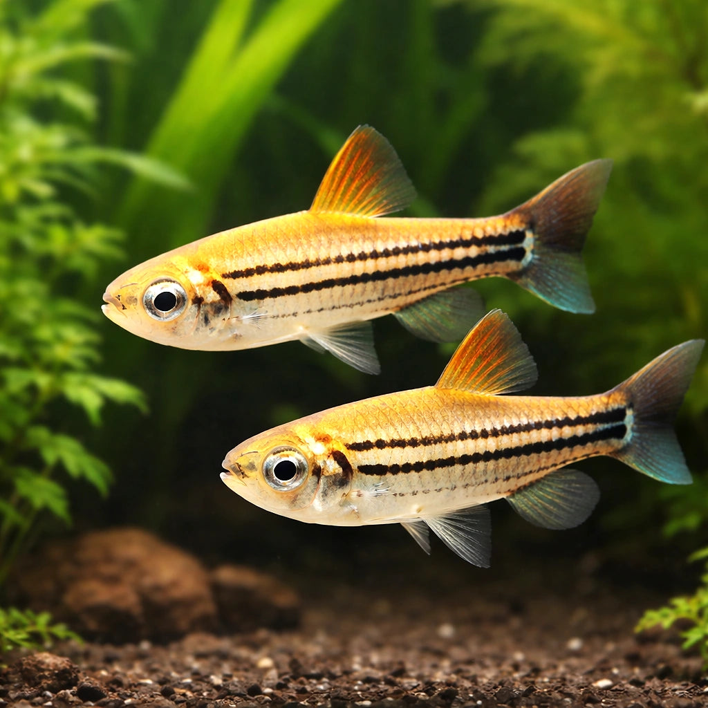 Three-Lined African Tetra, — tropical fish for sale UK — AI pair planted view