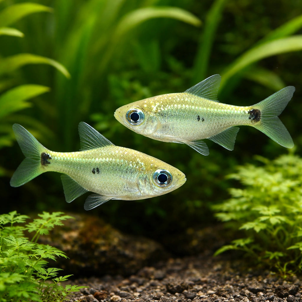 Three-Spot Tetra — tropical fish for sale UK — AI pair planted view