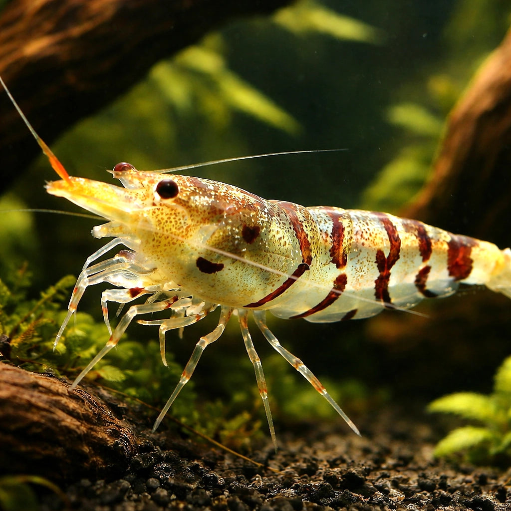 tiger Shrimp — tropical fish for sale UK — AI hero driftwood view