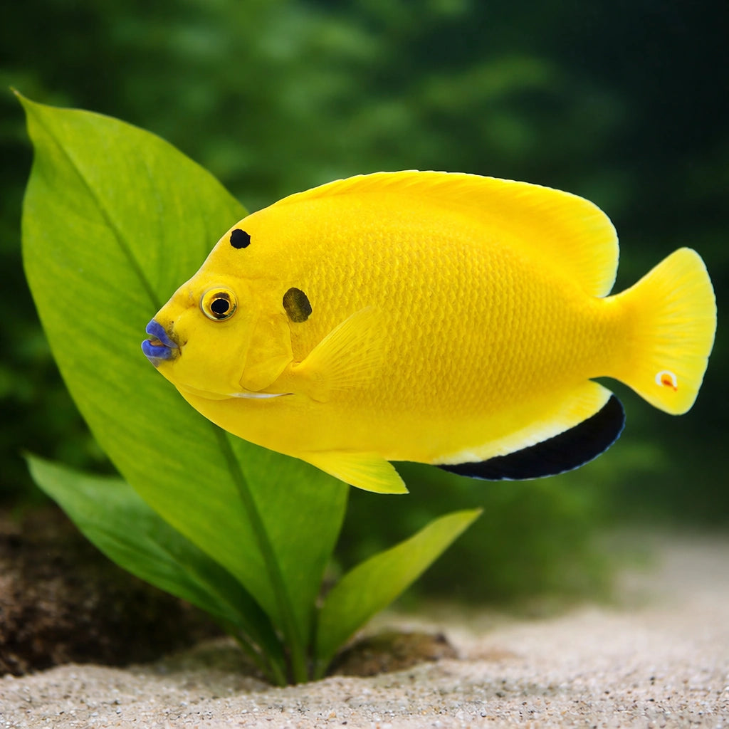Treespot Angelfish (Apolemichthys trimaculatus) M — AI scale plant view