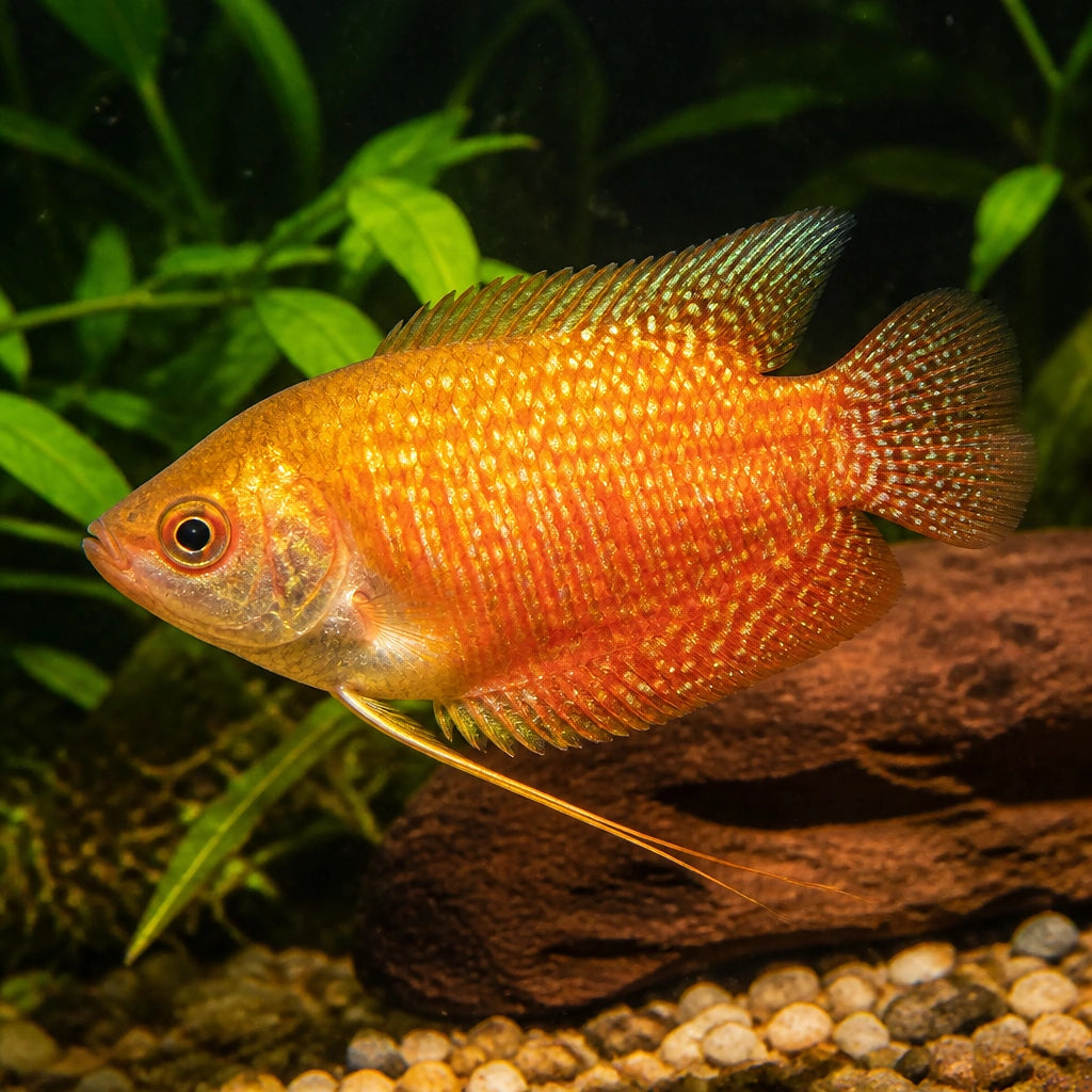X Red Three-Spot Gourami - Trichopodus Trichopterus «Red» - Labyrinth Fish — Labyrinth Fish &amp; Gouramis for sale UK — AI natural aquarium view