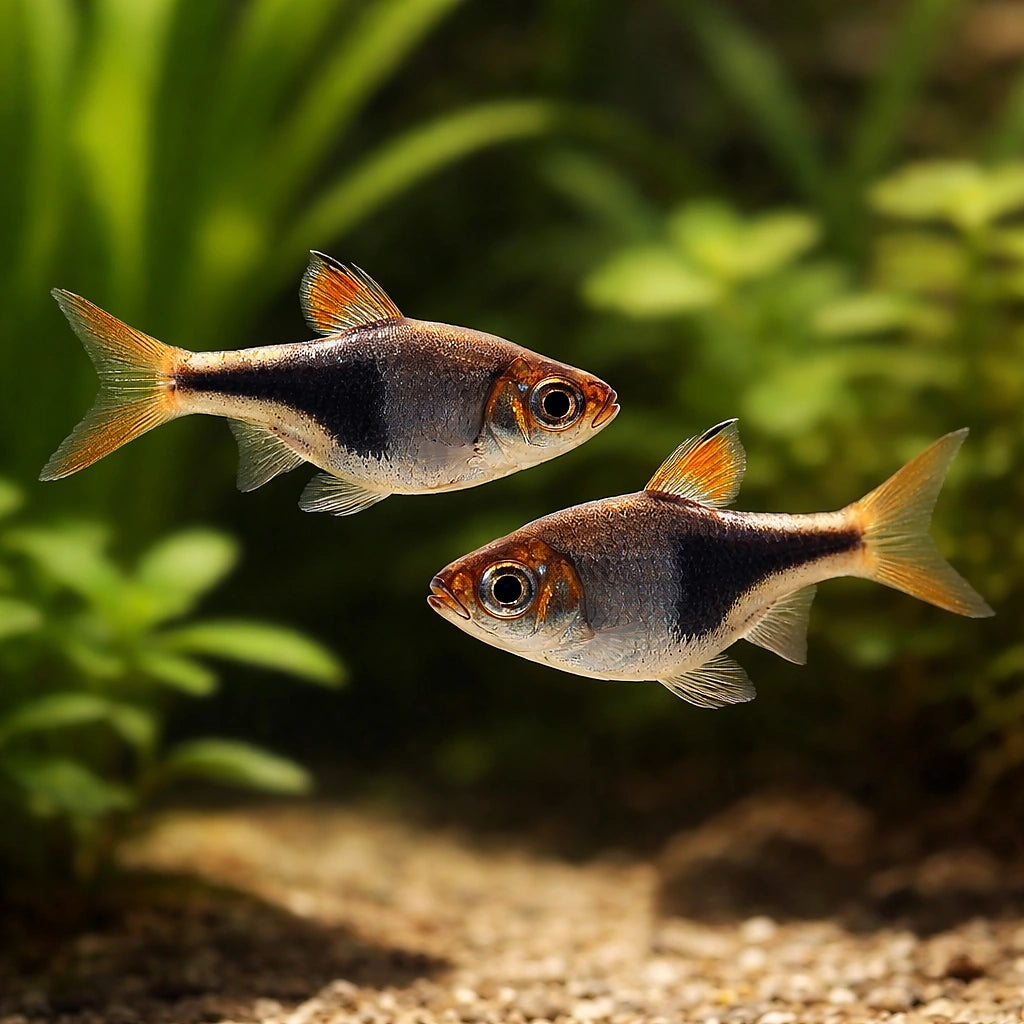 Trigonostigma Heteromorpha — Rasboras for sale UK — AI pair planted view