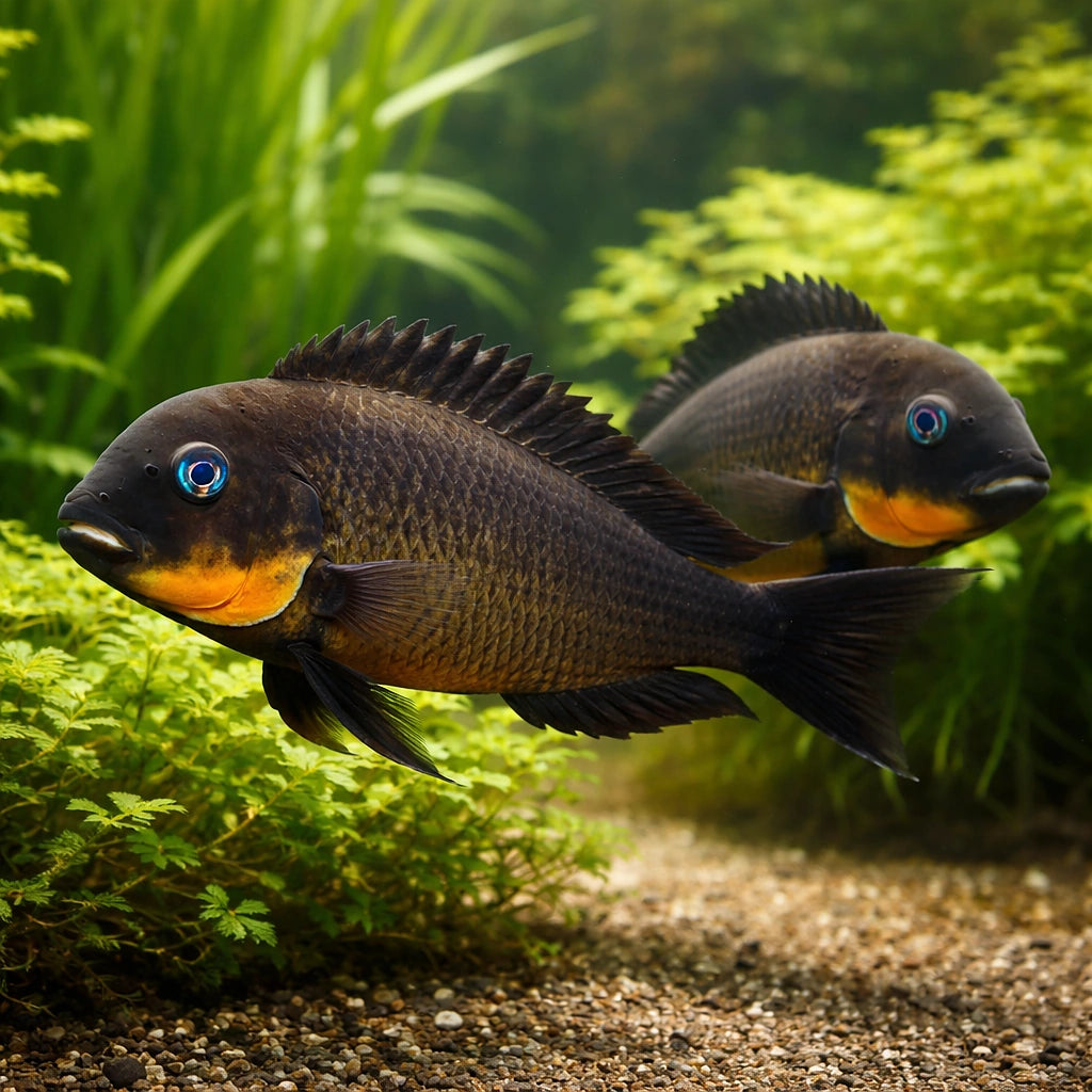 Tropheus brichardi mpimbwe 4 - — tropical fish for sale UK — AI pair planted view