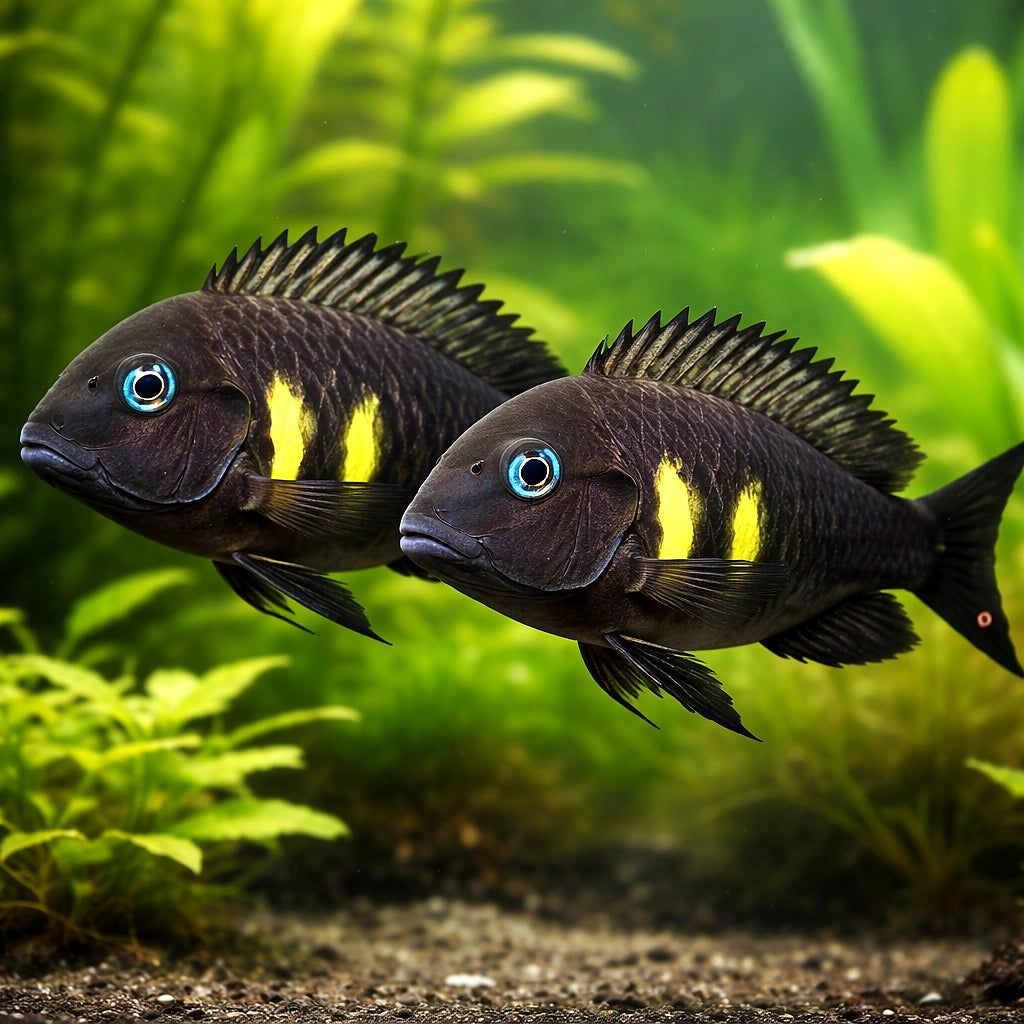 Tropheus brichardi ulwille 3 - — tropical fish for sale UK — AI pair planted view