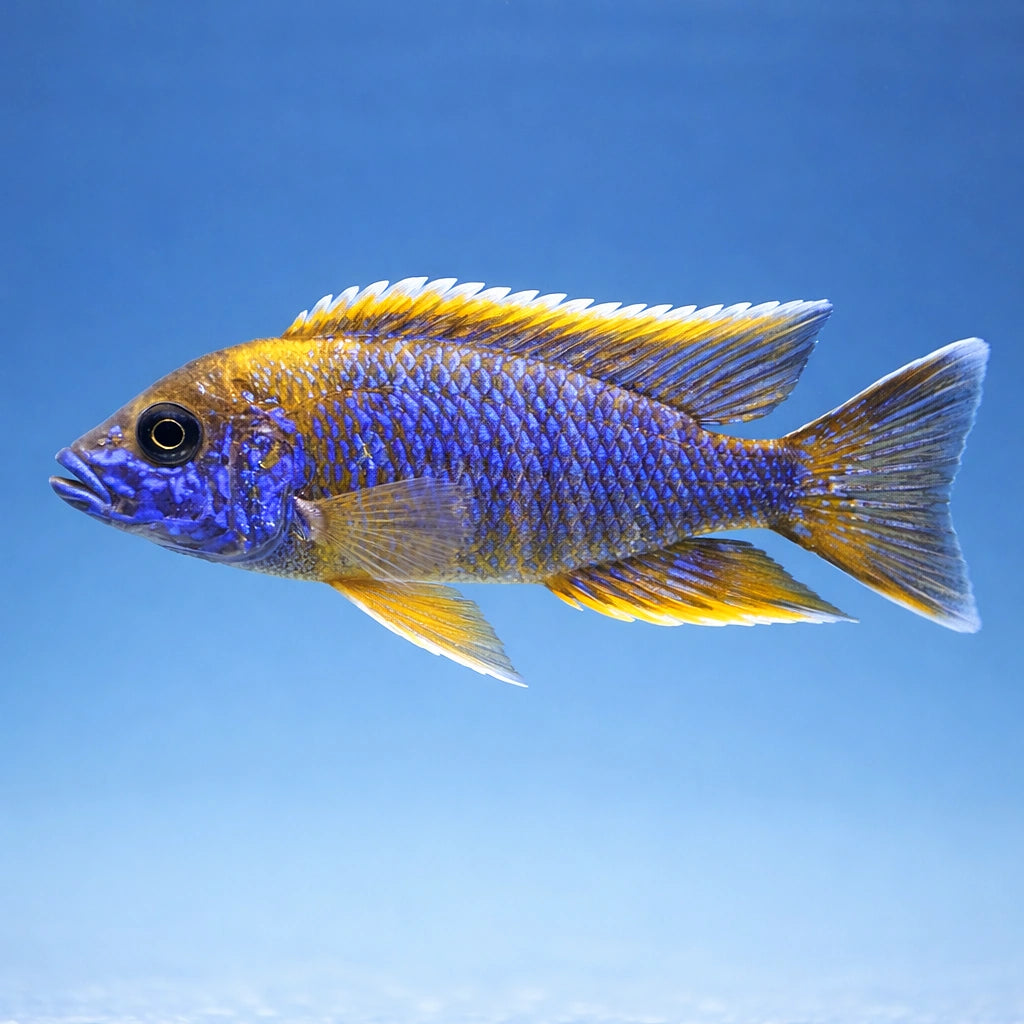 Aulonocara sp. 'Lwanda' (Aulonocara sp.) - UK (Aulonocara sp. 'Lwanda') — A striking Aulonocara sp — side clean
