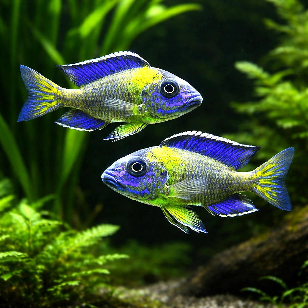 Steveni Peacock Cichlid Blue Neon — Aulonocara stuartgranti 'Chiwindi' - Moderate Care | UK (Aulonocara sp.) — Striking…