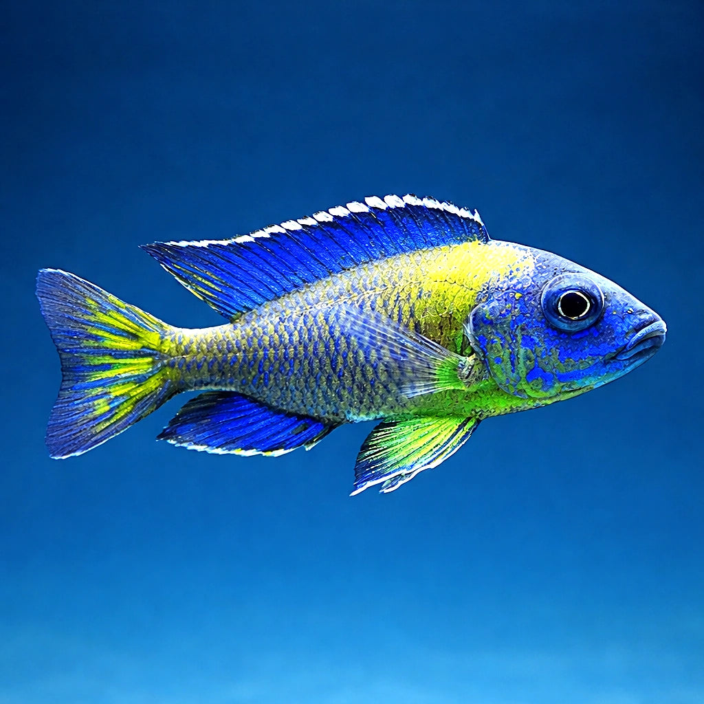 Steveni Peacock Cichlid Blue Neon — Aulonocara stuartgranti 'Chiwindi' - Moderate Care | UK (Aulonocara sp.) — Striking…