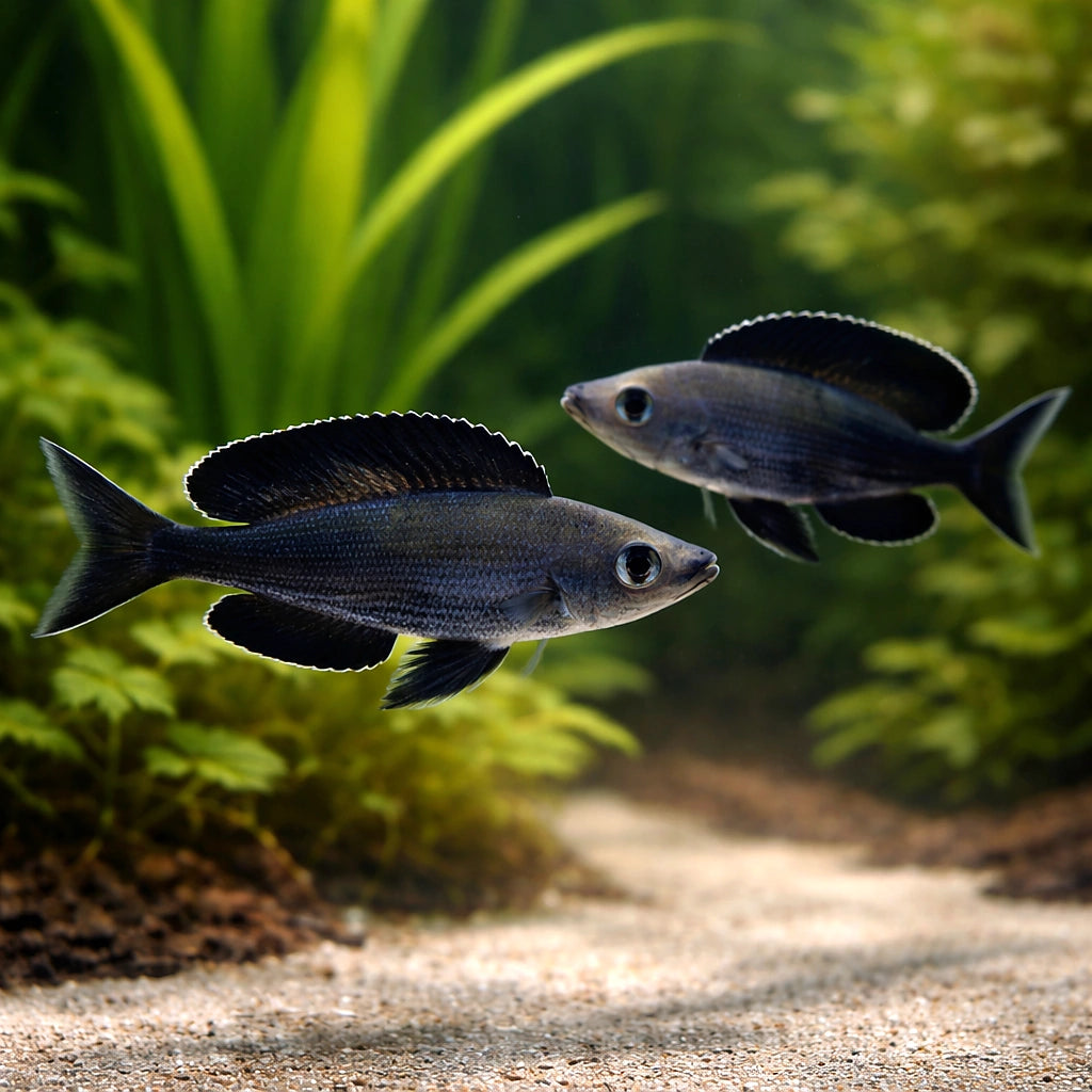 Black Smallscale Cyprichromis (Cyprichromis microlepidotus «Black») (Cyprichromis microlepidotus) — A peaceful, open-water…