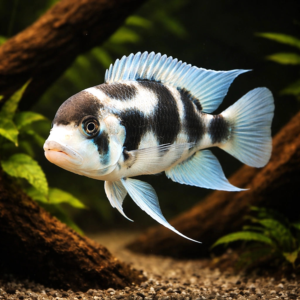 Black Widow Humphead Cichlid - Tropical Fish for Sale UK (Cyphotilapia frontosa) — Add a striking Black Widow Humphead…