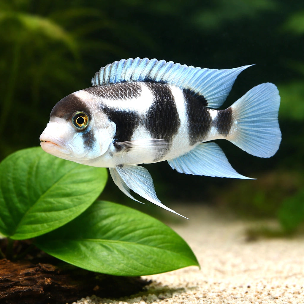 Black Widow Humphead Cichlid - Tropical Fish for Sale UK (Cyphotilapia frontosa) — Add a striking Black Widow Humphead…