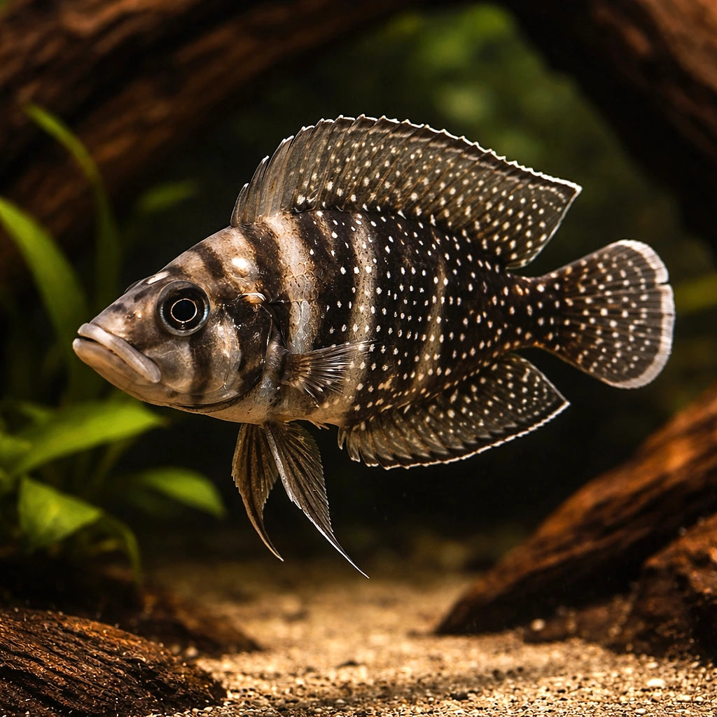 Pearly Compressiceps Zaire — Black Zaire Calvus - UK (Altolamprologus compressiceps) — Add the striking Black Zaire Calvus…
