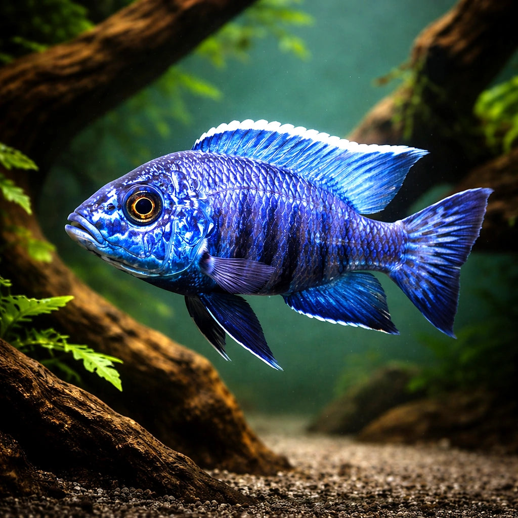 Flavescent Peacock Cichlid — Aulonocara stuartgranti - Tropical Fish for Sale UK (Aulonocara stuartgranti) — Striking — hero…