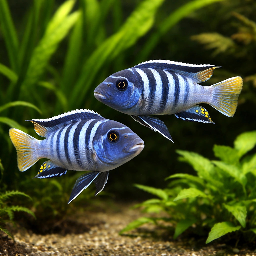 Chindongo elongatus 'Mpanga' - UK (Chindongo elongatus) — Add striking Chindongo elongatus 'Mpanga' to your tank for bold…