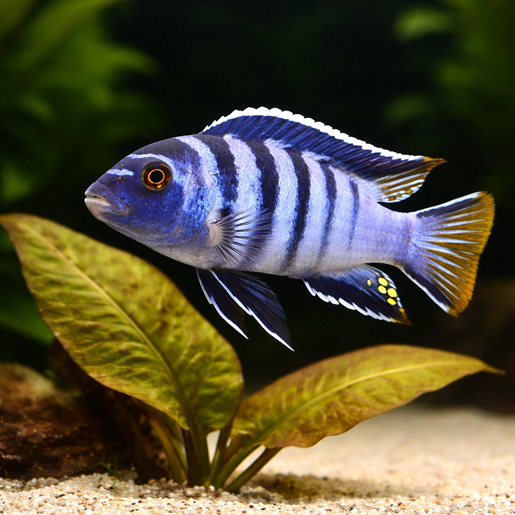 Chindongo elongatus 'Mpanga' - UK (Chindongo elongatus) — Add striking Chindongo elongatus 'Mpanga' to your tank for bold…