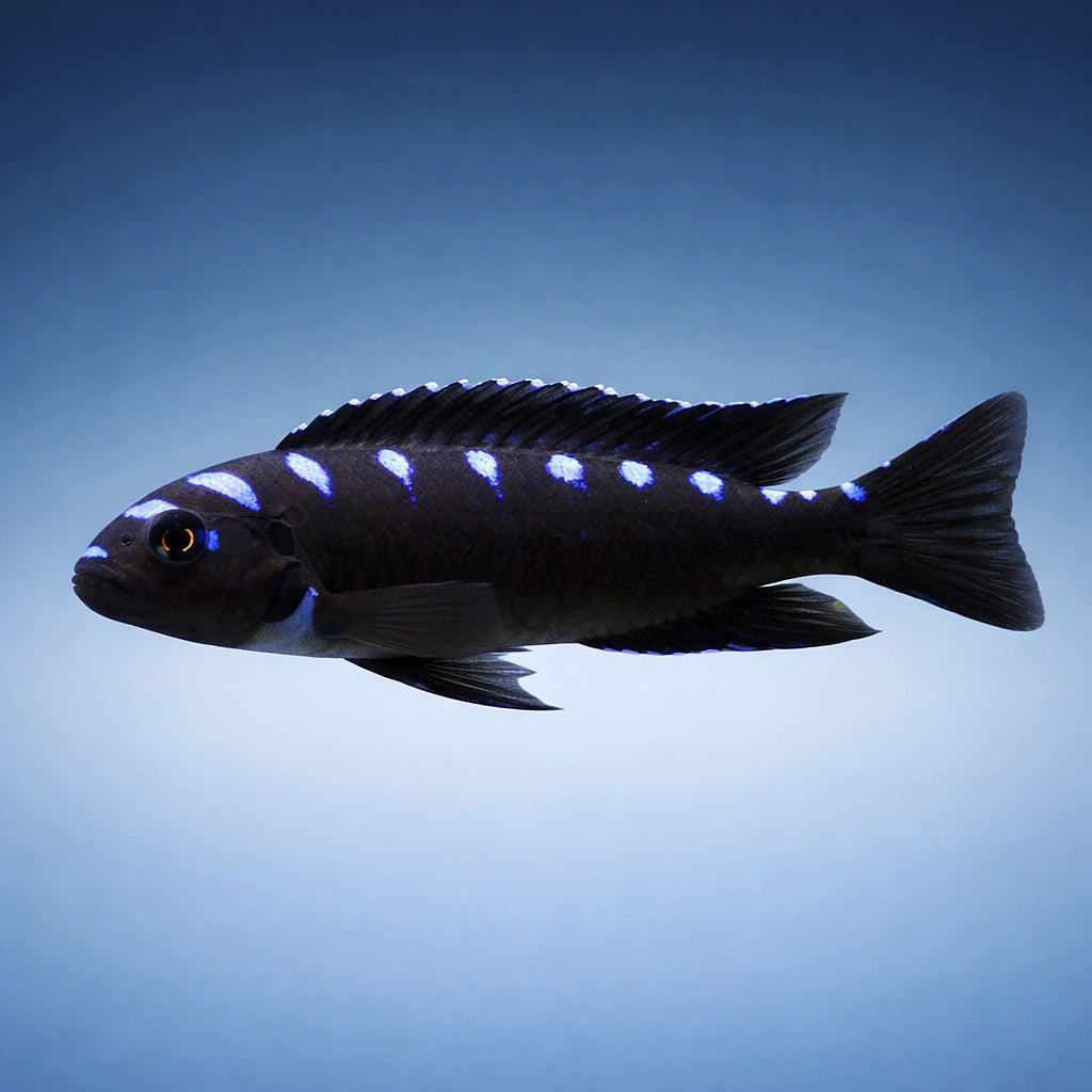 Chindongo elongatus 'Neon Spot' - Tropical Fish for Sale UK (Chindongo elongatus) — Add bold colour and attitude with — side…