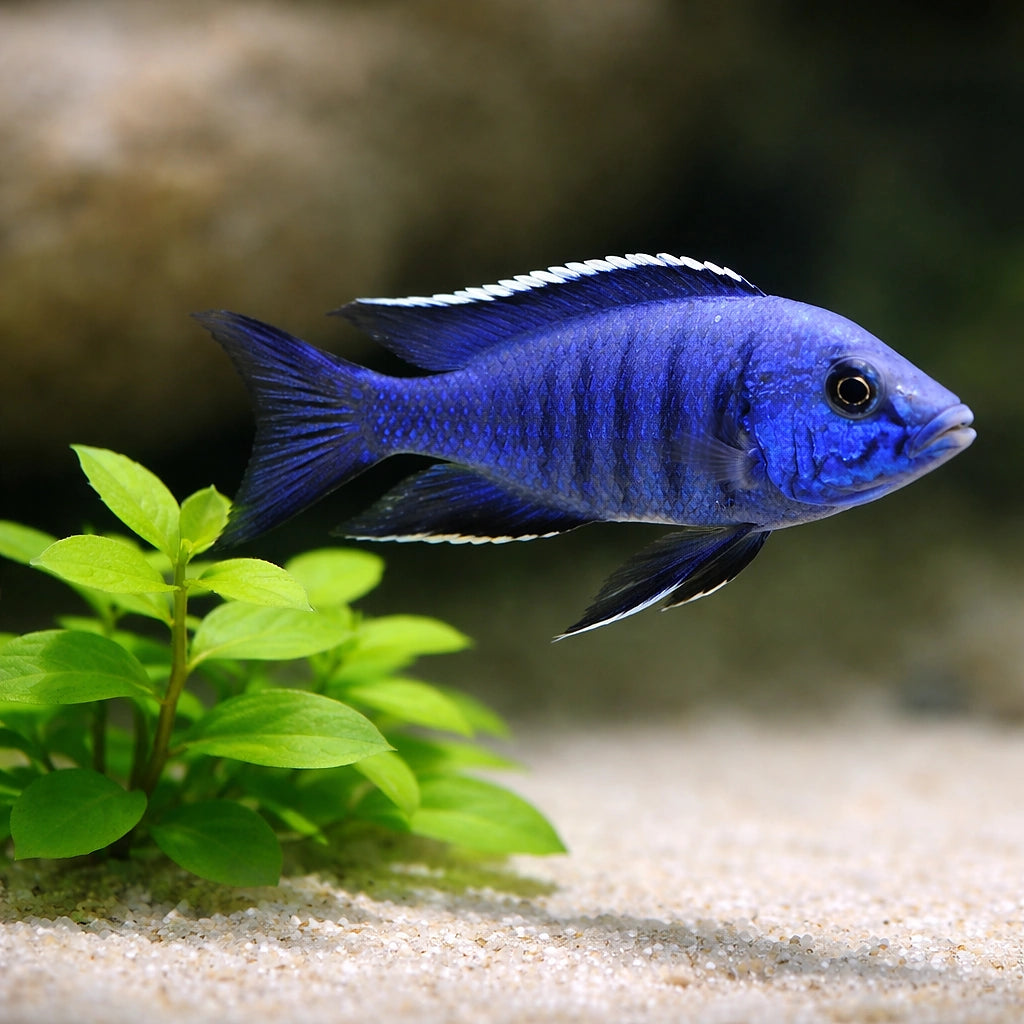 Copadichromis azureus - Tropical Fish for Sale UK (Copadichromis azureus) — A striking blue African cichlid for larger…