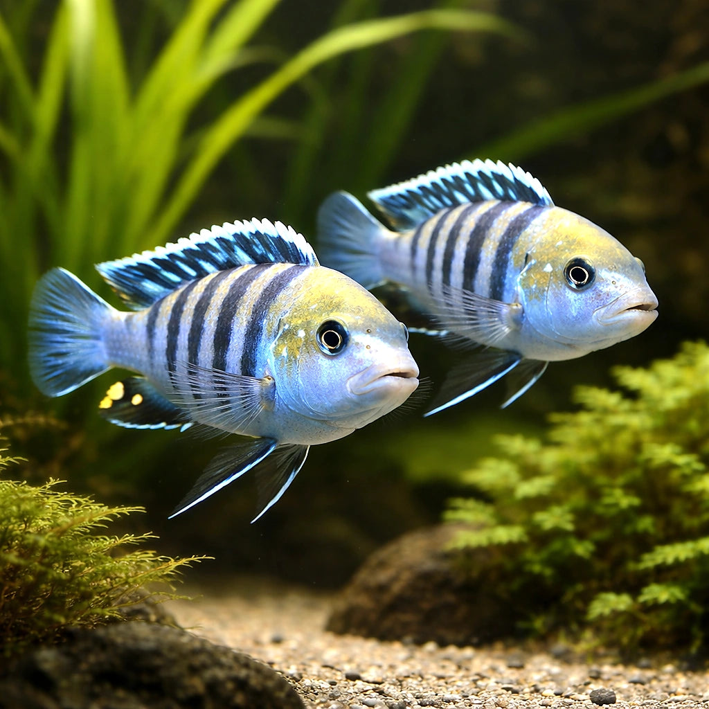 Cynotilapia afra 'Cobue' - Moderate Care | UK (Cynotilapia afra) — Striking Cynotilapia afra 'Cobue' with bold Malawi colour…