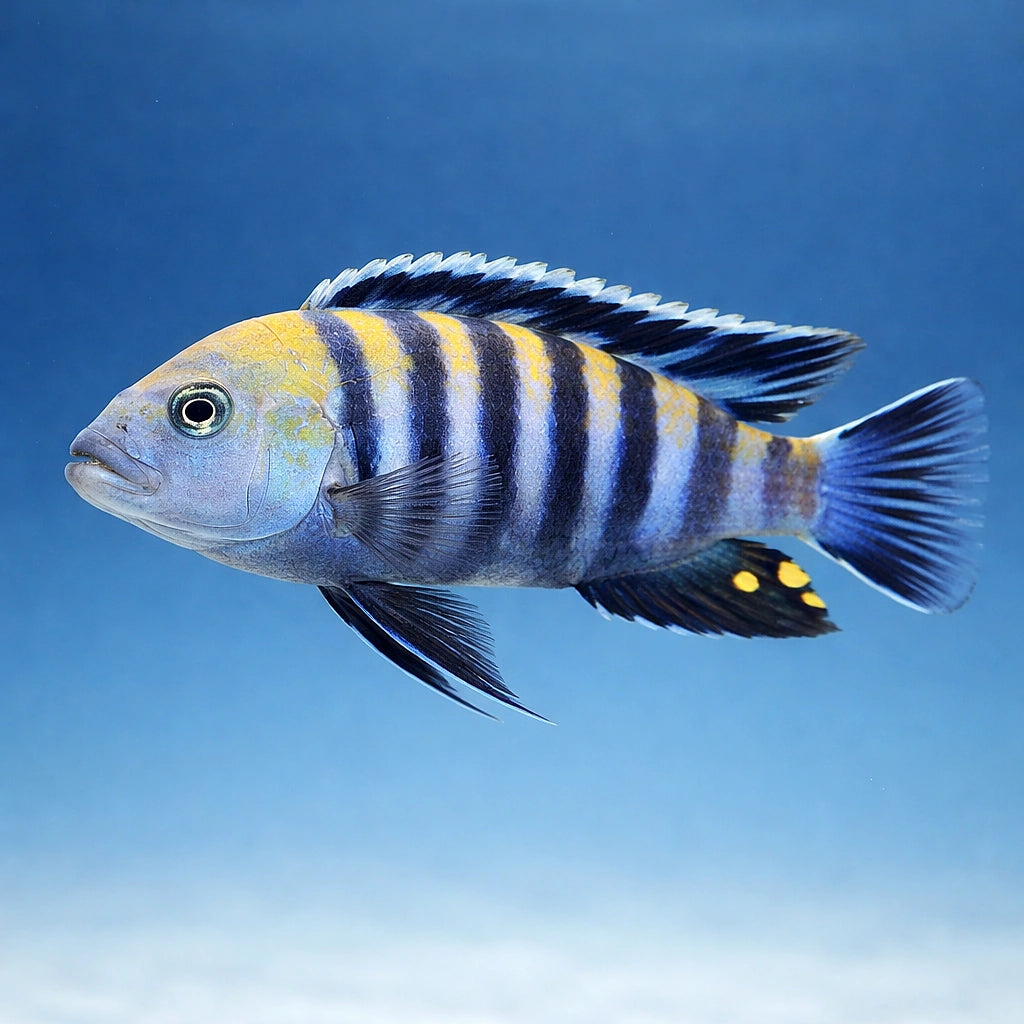 Cynotilapia afra 'Cobue' - Moderate Care | UK (Cynotilapia afra) — Striking Cynotilapia afra 'Cobue' with bold Malawi colour…