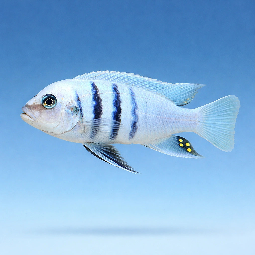 Cynotilapia sp. hara 'Gallireya Reef' (Cynotilapia sp.) - UK (Cynotilapia sp. 'Hara') — Vibrant Cynotilapia sp — side clean