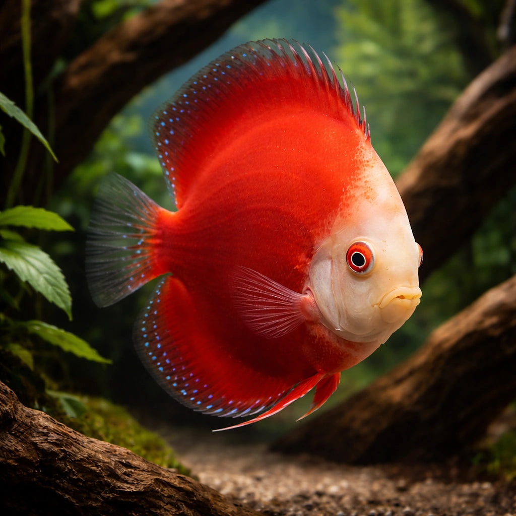 Discus Fish Red Valentine - UK (Symphysodon aequifasciatus) — Buy Discus Fish Red Valentine for a striking centrepiece in…