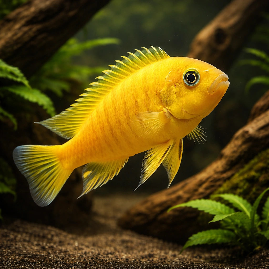 Doctor's Daktari Cichlid - UK (Pseudotropheus daktari) — A striking cichlid for experienced tropical keepers, adding bold…
