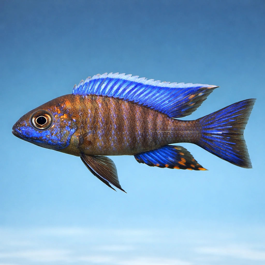 Ethelwihae Peacock Cichlid — Ethelwynn's Peacock Cichlid - UK (Aulonocara ethelwynnae) — A vibrant Peacock Cichlid with bold…