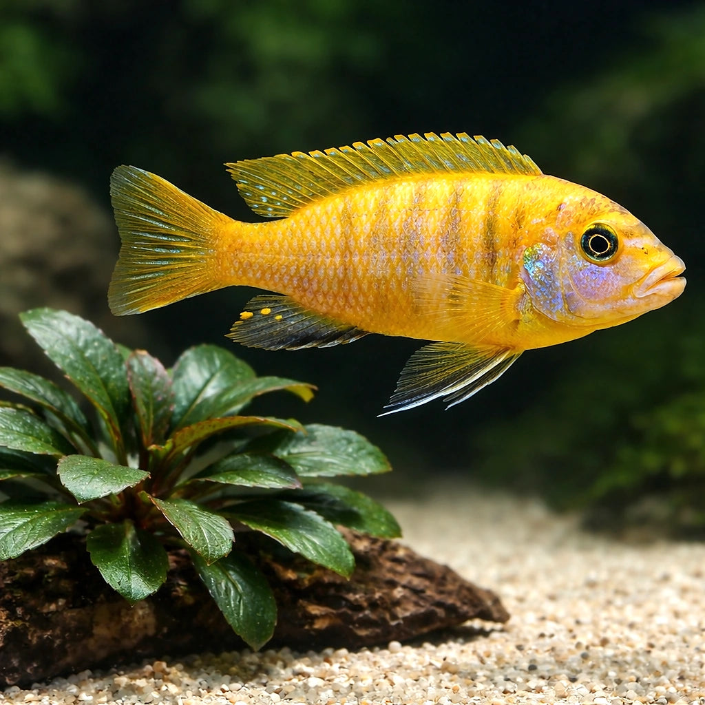 Flavus Malawi Cichlid Pseudotropheus - UK (Chindongo flavus) — Add a striking Flavus Malawi Cichlid to your tank for bold…