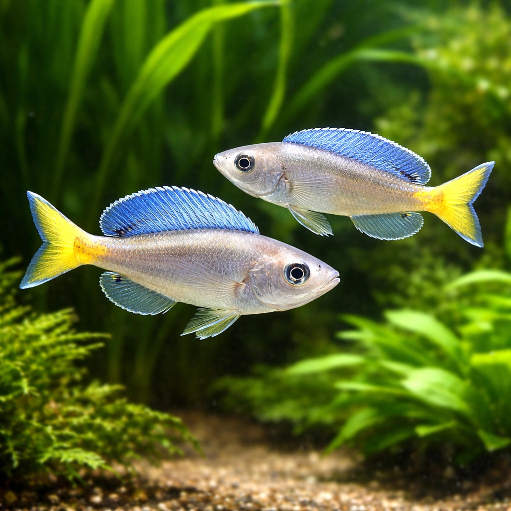 Gold Sardine Cichlid (Cyprichromis leptosoma «Gold») (Cyprichromis leptosoma) — A peaceful, open-water schooling cichlid…