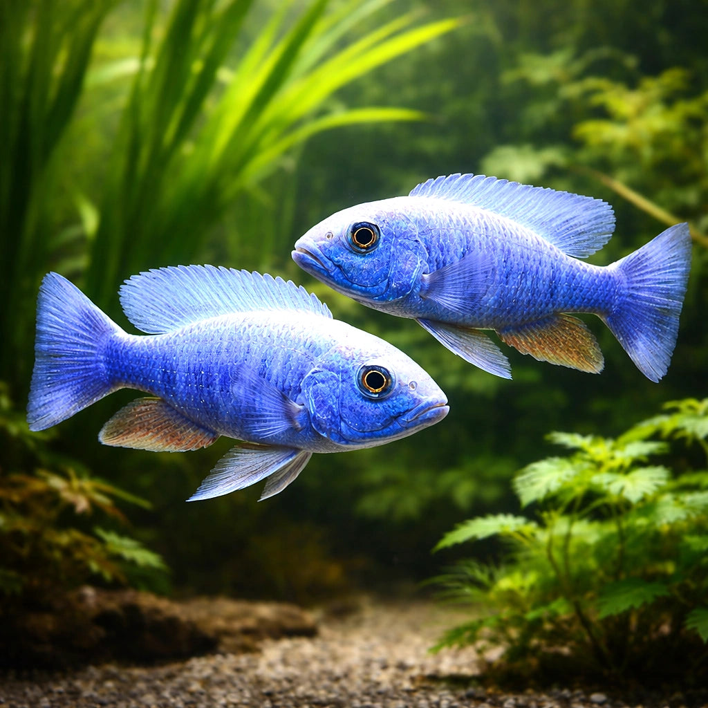 Iceberg Electric Blue Cichlid - UK (Sciaenochromis fryeri) — Add vivid blue colour and lively movement with the Iceberg…