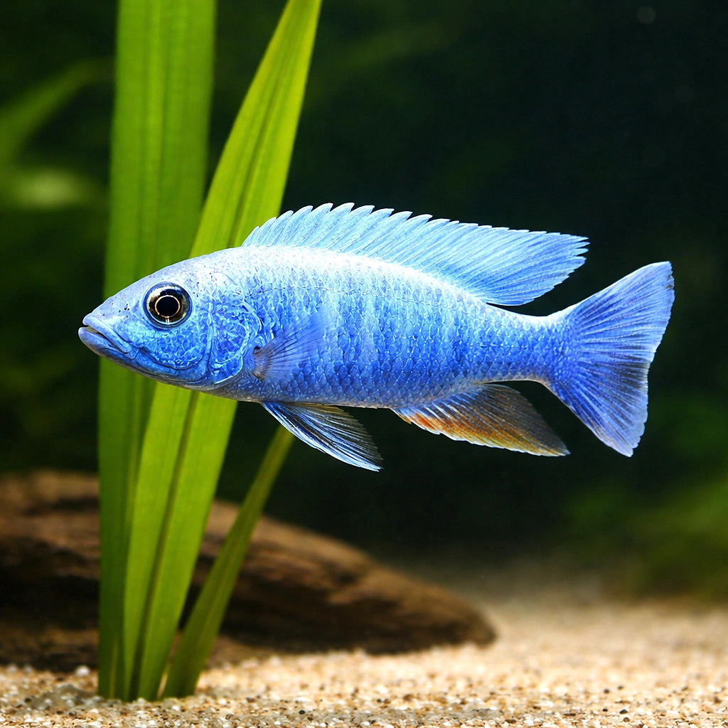 Iceberg Electric Blue Cichlid - UK (Sciaenochromis fryeri) — Add vivid blue colour and lively movement with the Iceberg…
