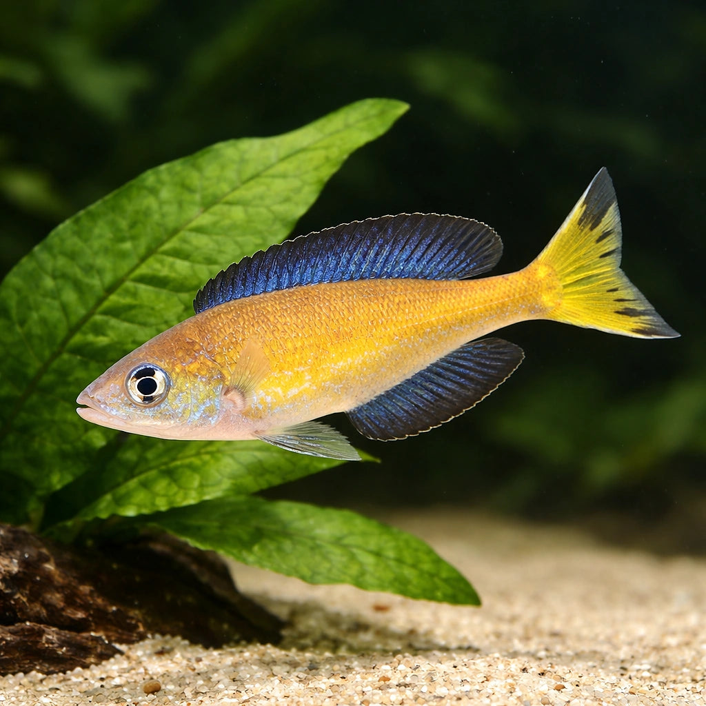 Kasai Smallscale Cyprichromis - UK (Cyprichromis microlepidotus) — A striking open-water Tanganyikan cichlid with elegant…