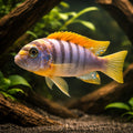 Labidochromis sp. hongi 'Kimpuma' (Hongi Cichlid) - UK (Labidochromis sp. 'Hongi') — Vibrant Hongi Cichlid with striking…