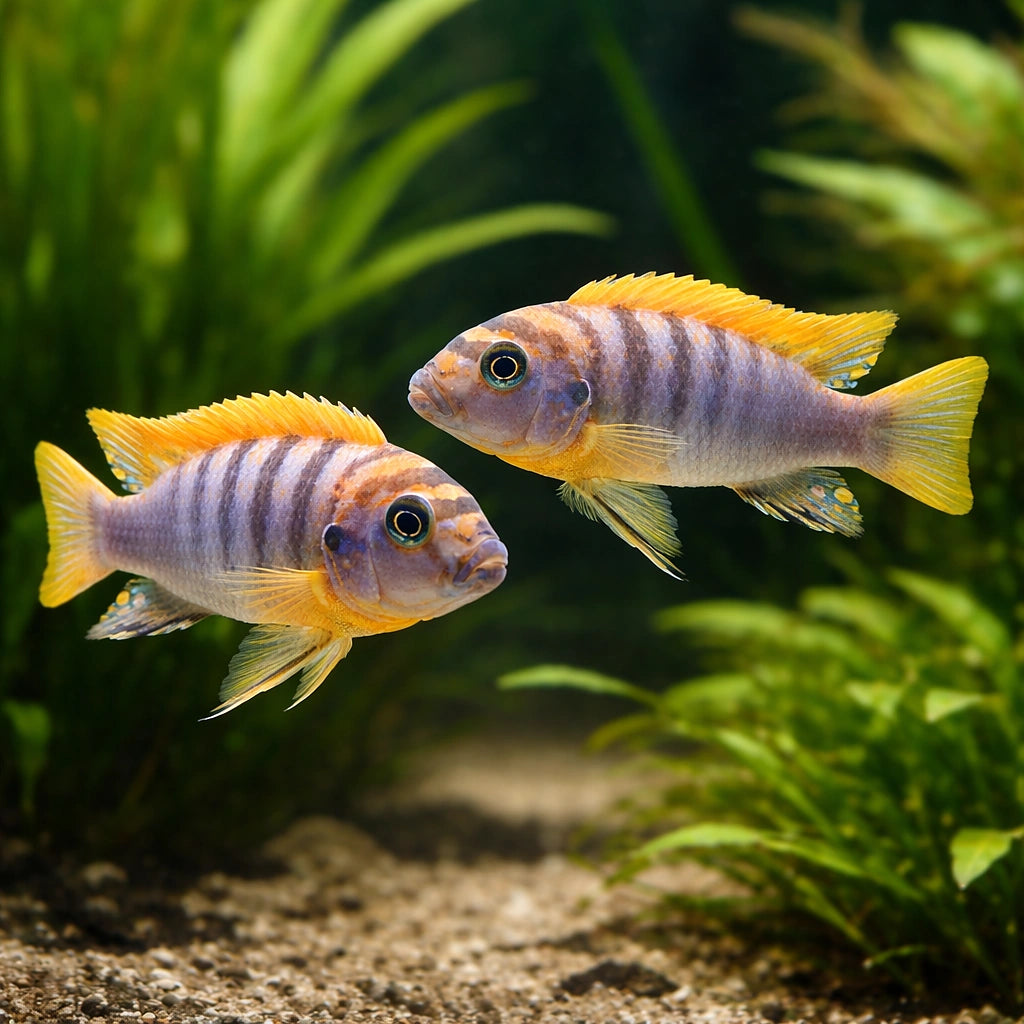 Labidochromis sp. hongi 'Kimpuma' (Hongi Cichlid) - UK (Labidochromis sp. 'Hongi') — Vibrant Hongi Cichlid with striking…