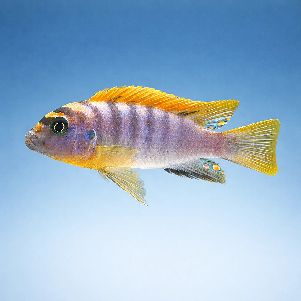 Labidochromis sp. hongi 'Kimpuma' (Hongi Cichlid) - UK (Labidochromis sp. 'Hongi') — Vibrant Hongi Cichlid with striking…