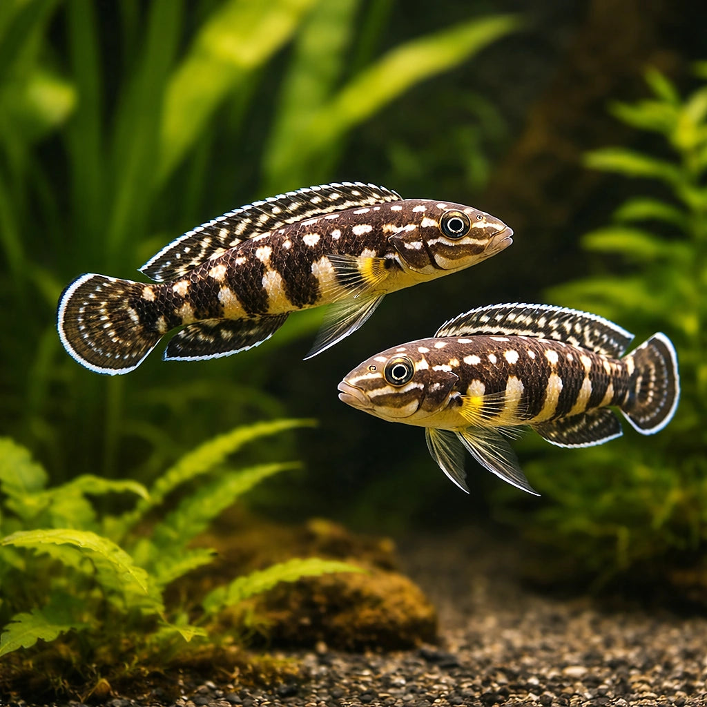 Marlier's Julie - UK (Julidochromis marlieri) — Add Marlier's Julie to your aquarium for bold colour and character — pair…