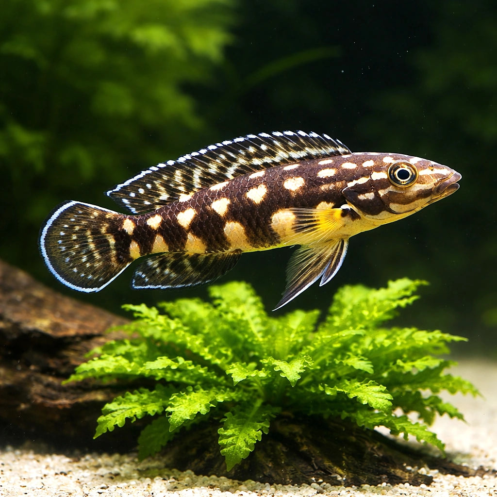 Marlier's Julie - UK (Julidochromis marlieri) — Add Marlier's Julie to your aquarium for bold colour and character — scale…
