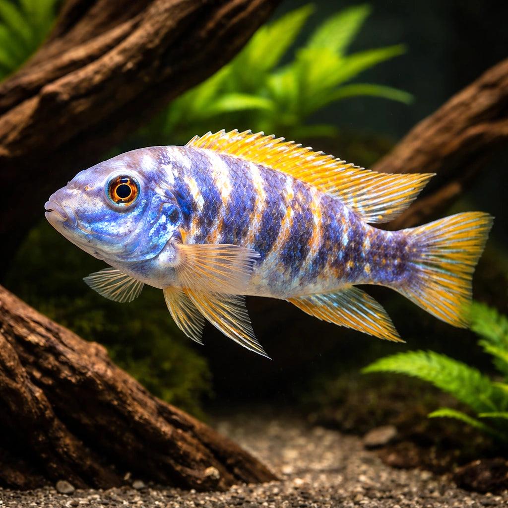 Scrapemouth mbuna marmelade — Marmalade Trewavas' Cichlid - UK (Labeotropheus trewavasae) — Add the vibrant Marmalade — hero…