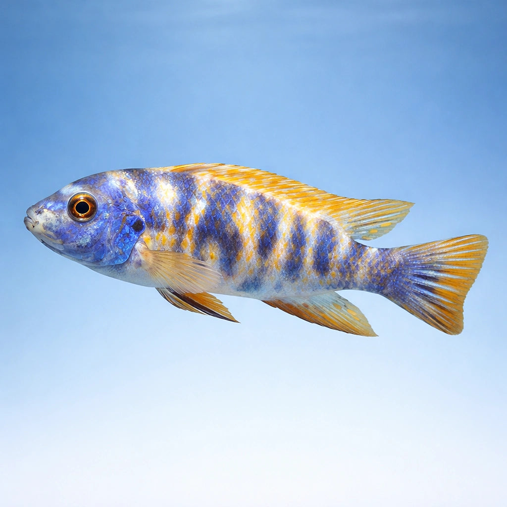 Scrapemouth mbuna marmelade — Marmalade Trewavas' Cichlid - UK (Labeotropheus trewavasae) — Add the vibrant Marmalade — side…