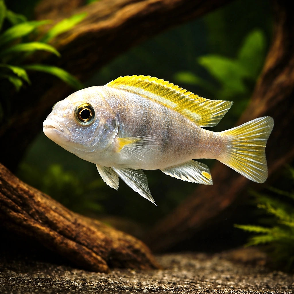 Pearly Cichlid (Labidochromis sp.) - UK (Labidochromis sp. Perlmutt) — Add a striking Pearly Cichlid to your tank — hero…