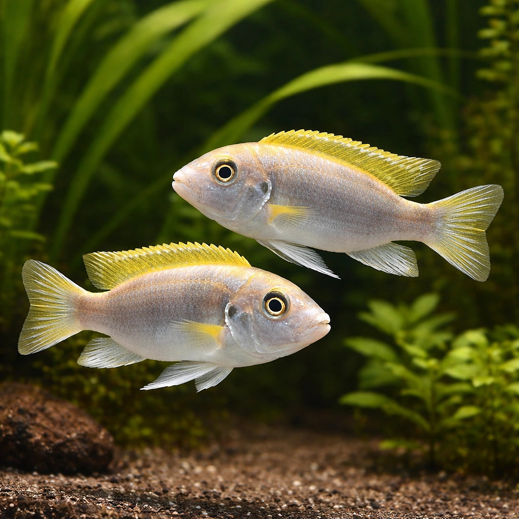 Pearly Cichlid (Labidochromis sp.) - UK (Labidochromis sp. Perlmutt) — Add a striking Pearly Cichlid to your tank — pair…